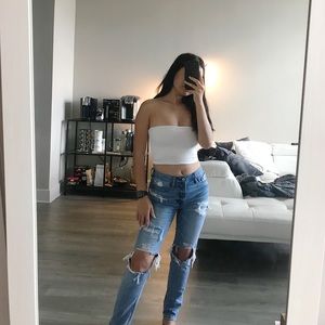 Ripped vintage high rise